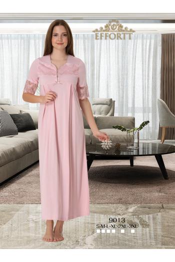 Effortt 9013 Pudra Pembe Dantelli Hamile Lohusa Gecelik